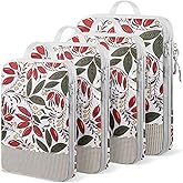 Compression Packing Cubes for Travel 4 Set Luggage Packing Organizer Bag Compressible Expandable Organizer Cubes For Carry On Luggage Suitcase Travel Essentials Accessories for Women Men