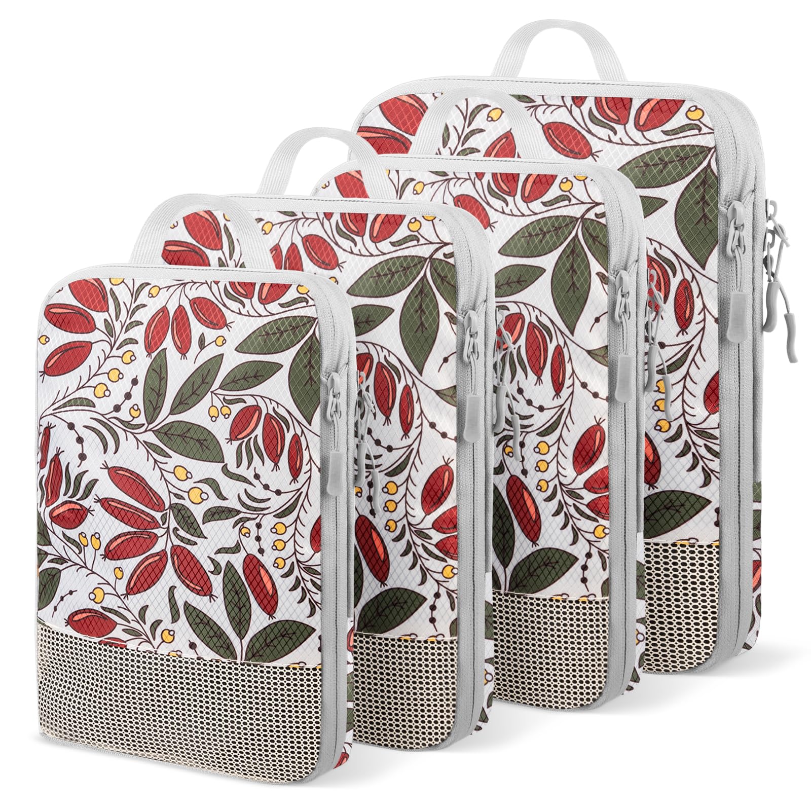 Photo 1 of Compression Packing Cubes for Travel 4 Set Luggage Packing Organizer Bag Compressible Expandable Organizer Cubes For Carry On Luggage Suitcase Travel Essentials Accessories for Women Men