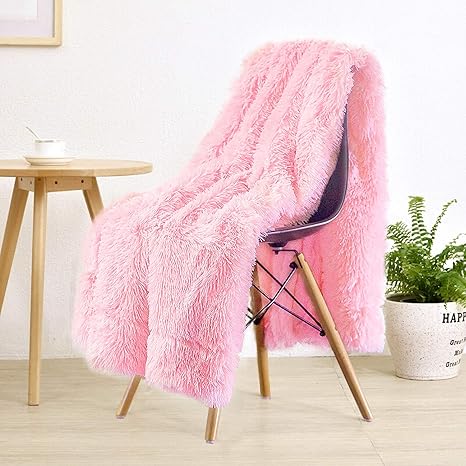 baby pink fluffy blanket