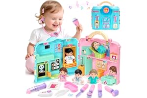 TOIDGY Doctor Kit for Toddlers 1-3, Doctor Pretend Playset with Carrying Case, Role Play Doctors Toys for Girls Ages 1 2 3 Years Old, Christmas Birthday Gift for Girl Kids, Girl Toys for Ages 1-2