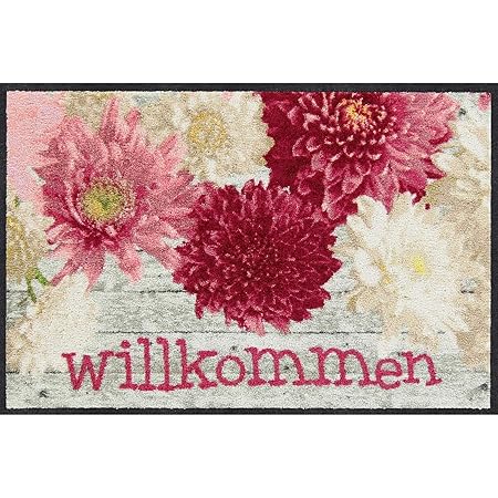 Salonloewe Fußmatte Dahlia Willkommen 050x075 Fußabtreter außen, Hauseingang, Schmutzfangmatte