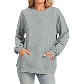 ZUNQKG Womens Pockets Sweatshirt Long Sleeve Crewneck Fall Pullover Top Dog Paw Sweatshirts