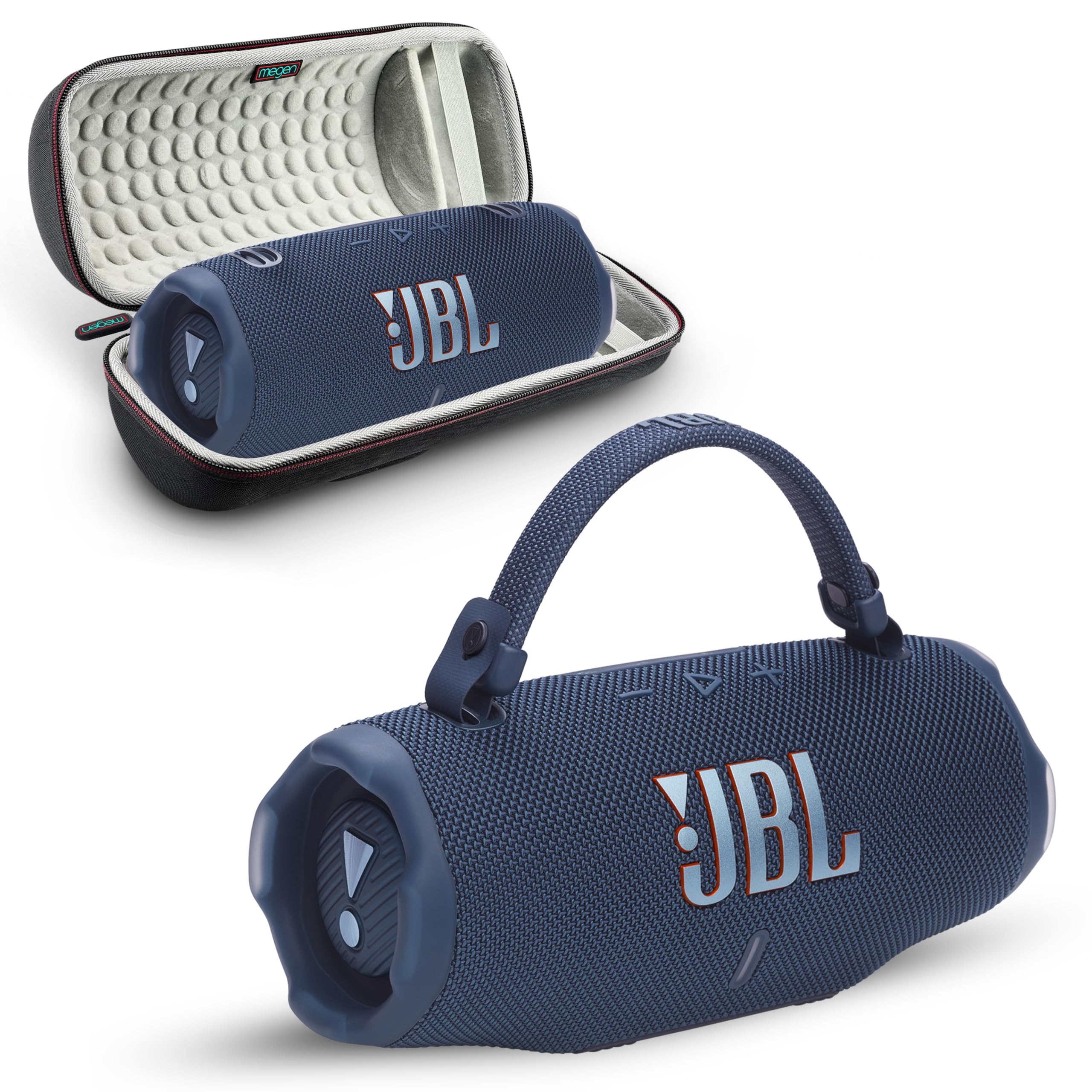 Photo 1 of Charge 6 Portable Bluetooth Speaker | IP68 Waterproof, DustProof, and DropProof, Outdoor Wireless Audio | 28Hrs Playtime Megen Hardshell Protection Case (Blue)