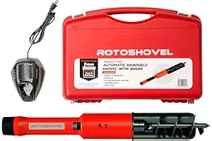 RotoShovel Roto1 22 Inch Electronic Handheld Lithium Ion Battery Powered Aluminum Steel Digging and Scooping Shovel with Auto