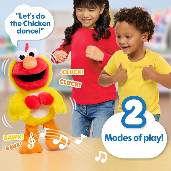 SESAME STREET CHICKEN DANCE ELMO FEATURE 13 INCH PLUSH, DANCING PLUSH, STUFFED ANIMAL, KIDS TOYS FOR AGES 18 MONTH BY JUST PLAY