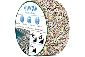 NWGW Anti Slip Stair Treads Outdoor Tape, 4" x15FTHeavy Duty Non-Slip Rubber Grip Tape Shower Strips Resistant Tape Underwater Waterproof Grip Traction Tape for Pools Stairs Showers Bathroom