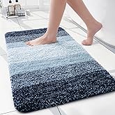 Arotive Microfiber Bathroom Rugs, Shaggy Soft and Absorbent Bath Rug, Non-Slip, Thick Plush Machine Washable Dry Bath Mats for Bathroom, Tub and Shower, 24x16, Dark Blue, Rectangular