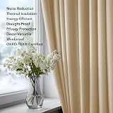 Deconovo Blackout Curtains Eyelet 2 Panels 90x90 Biscotti Beige view 9