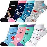 Retisee 8 Pairs Novelty Nurse Socks Nurse Appreciation Gifts for Women Cute Occupation Medical Socks for Nurses Doctor Hospital Workers