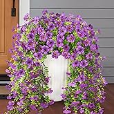ZFProcess Artificial Hanging Flowers Plants for Outdoor Spring Summer Decoration, 2PCS Faux Silk Daisy UV Resistant Look Real for Outside Home Indoor Planter Porch Garden Yard Decor(Purple)