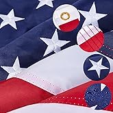 American Flags for Outside 2x3 FT Spun Polyster Heavy Duty USA Flag Sewn Stripes Embroidered Stars US Flag TearProof and Waterproof with Brass Grommets Suitable for all weather in the United States