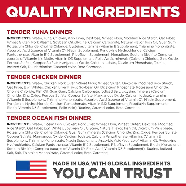 HILL’S SCIENCE DIET ADULT 1-6 WET CAT FOOD VARIETY PACK, CHICKEN, TUNA, & OCEAN FISH, 2.8 OZ. POUCHES, 12-PACK