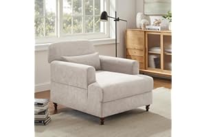 VANOMi Chaise Lounge Chair Indoor with Adjustable Backrest, Oversized Accent Chair Deep Seat Reading Armchair, Upholstered Comfy Cloud Fluffy Chaise Sofa Recliner, for Living Room, Movie, Bedroom