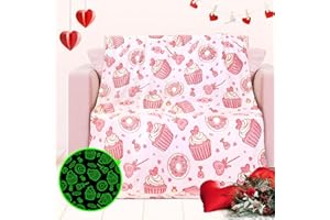 JAPDNK Valentines Day Gifts for Kids Girlfriend Glow in The Dark Blanket Valentines Day for Her