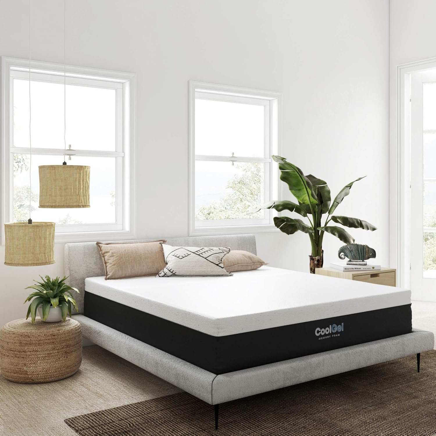 Classic Brands Cool Gel and Ventilated Memory Foam 12-Inch Mattress CertiPUR-US Certified, Queen, White: Furniture & Decor