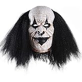 Jiu Ya Da Dui Adults Creepy Clown Face Mask Scary Joker Masks for Halloween(Black)