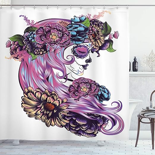Amazon Com Ambesonne Gothic Shower Curtain Day Of Dead