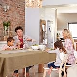Deconovo Faux Linen Square Water Resistant Table Cloth 59x59in Golden Brown view 3