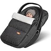 bemece Winter Baby Car Seat Cover, Universal Warm Infant car seat Cover with Zip, Waterproof & Windproof, Machine Washable