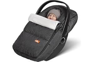 bemece Winter Baby Car Seat Cover, Universal Warm Infant car seat Cover with Zip, Waterproof & Windproof, Machine Washable