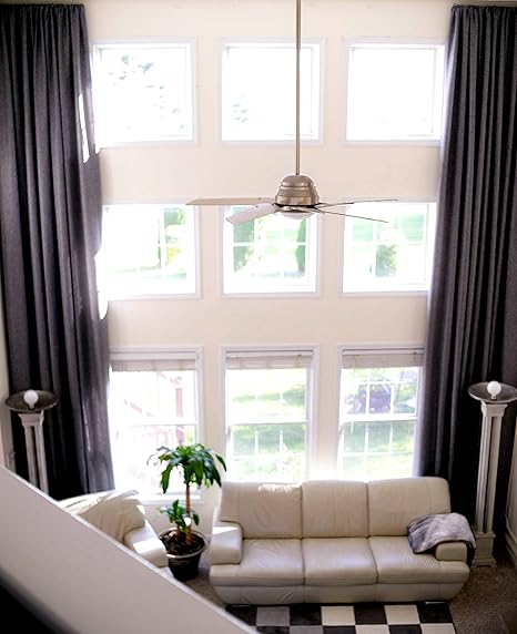 Ikiriska Extra Long Natural Linen Drapes Set Of 2 For High Ceiling