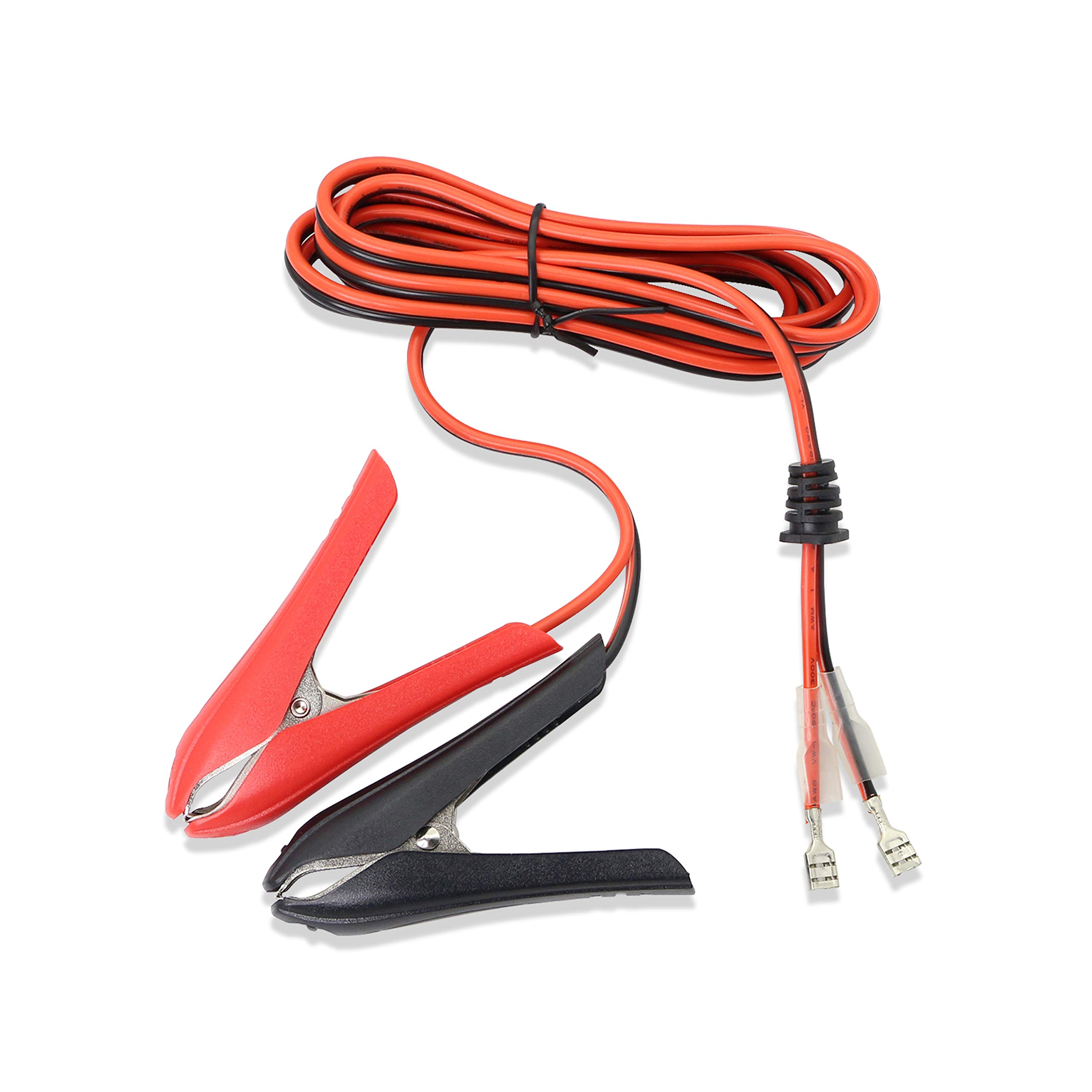 GELRHONR Car Battery Alligator Clips with Crimp Lock Terminal,12V 24V Alligator Clamp Battery Cable Extension Cable,18 AWG 10A -1.8m
