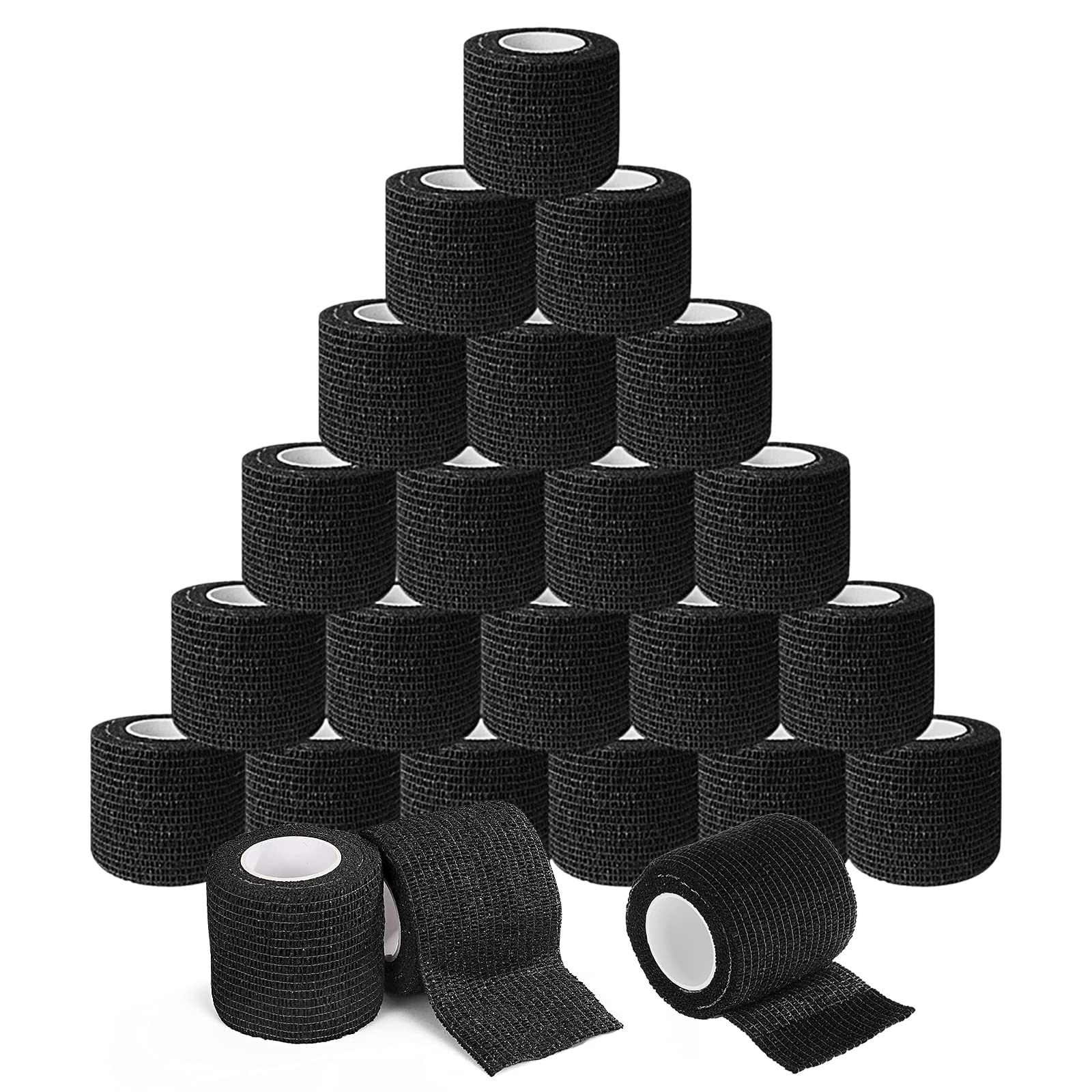 Tattoo Grip Cover Wrap - TONBAO 24PCS Tattoo Grip Tape Wrap 5cm x 4.5m, Elastic Bandage Wrap for Tattoo Machine Grip Tube Accessories, Sports Tape