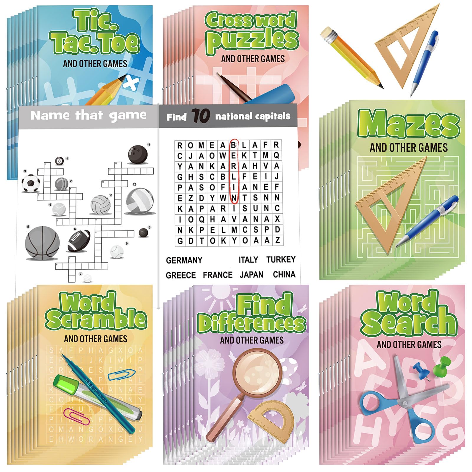 Photo 1 of Hungdao 48 Pcs Mini Activity Books for Boys and Girls, Fun and Games, Challenging Activities Include Mazes, Word Scramble and More Bulk Gifts for Students Party Classroom Goodie Bag Stuffers