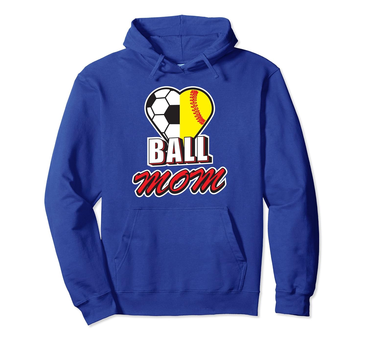 Soccer Softball Mom Hoodie Ball Heart Mothers Day Gift-anz