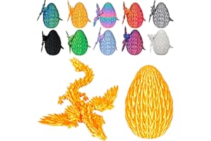 Memogizz 12inch Fly Dragon Egg, Year of The Dragon, 3D Printed Dragon, Executive Desk Toys, Articulated Dragon, Fidget Toys Gifts for Graduates Students Teachers Adults (Gold)