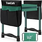 TomCare Garden Kneeler and Seat, 11.12" Kneeling Pad Sturdy Garden Bench | Heavy Duty Garden Stool, 450 lbs Load Capacity, 2 Tool Pouches, Foldable Design, Gardening Gift for Women, Men and Gardeners