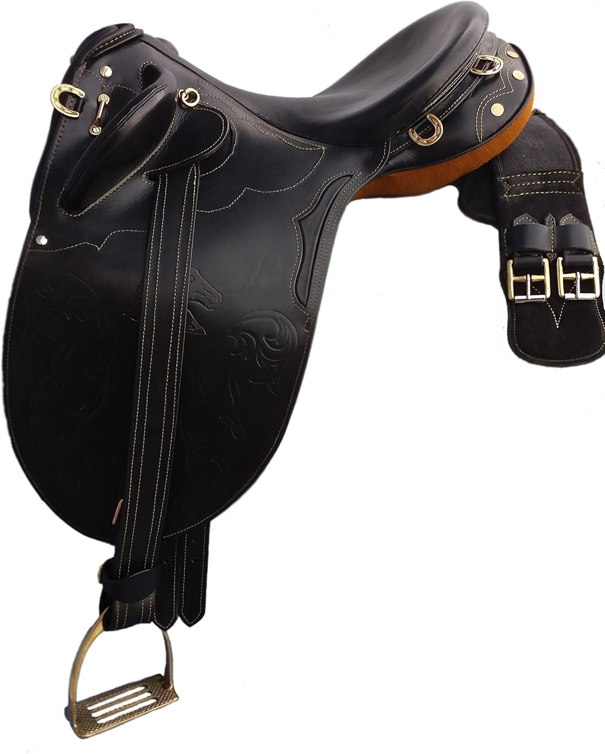Седло строевое кавалерийское. 00. Прогулочное седло для лошади. Коричневое седло для лошади. Седло престиж прогулочное.