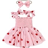 IMEKIS Baby Girl Strawberry One Birthday Outfit Boho Romper Tulle Dress Headband Summer Cake Smash Photo Shoot