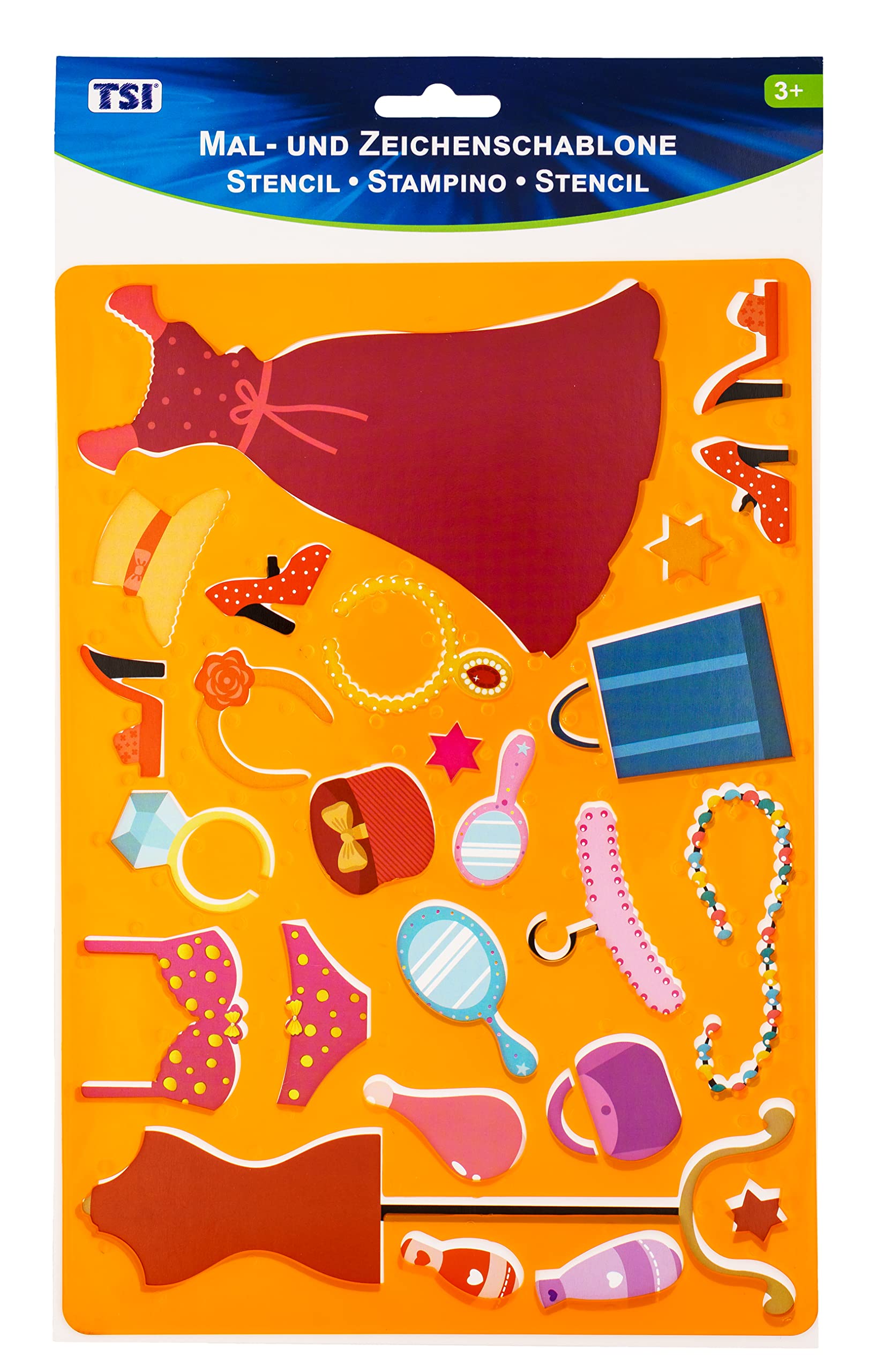 TSI Fashion 46412-6 Colouring and Drawing Stencil 26 x 18 cm