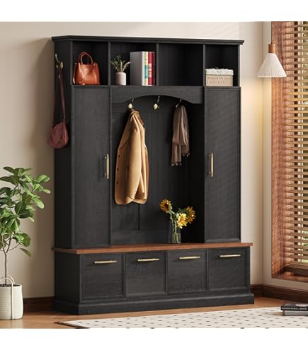 Amazon.com: LUMISOL Wide Hall Tree with Storage Bench & Shoe Cube