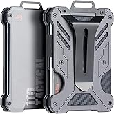 1TG Tactical Minimalist Slim Wallet with Moeny Clip, Front Pocket RFID Blocking Wallet Cash Holder, Versatile Credit Card Orgainzer, ID Card Badge Holder for Men