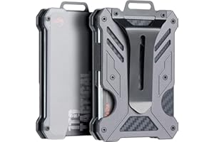 1TG Tactical Minimalist Slim Wallet with Moeny Clip, Front Pocket RFID Blocking Wallet Cash Holder, Versatile Credit Card Orgainzer, ID Card Badge Holder for Men