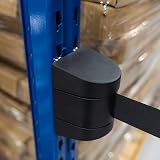 The Workplace Depot Magnetic Retractable Queue Barrier Tape 4.6m Black view 4