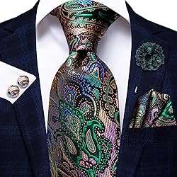 Hi-Tie Men Ties Bowtie Set Silk Necktie Bow Tie