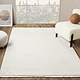 LUXE WEAVERS Solid Machine Woven Cream 5x7 Area Rug, Indoor Stain-Resistant Carpet