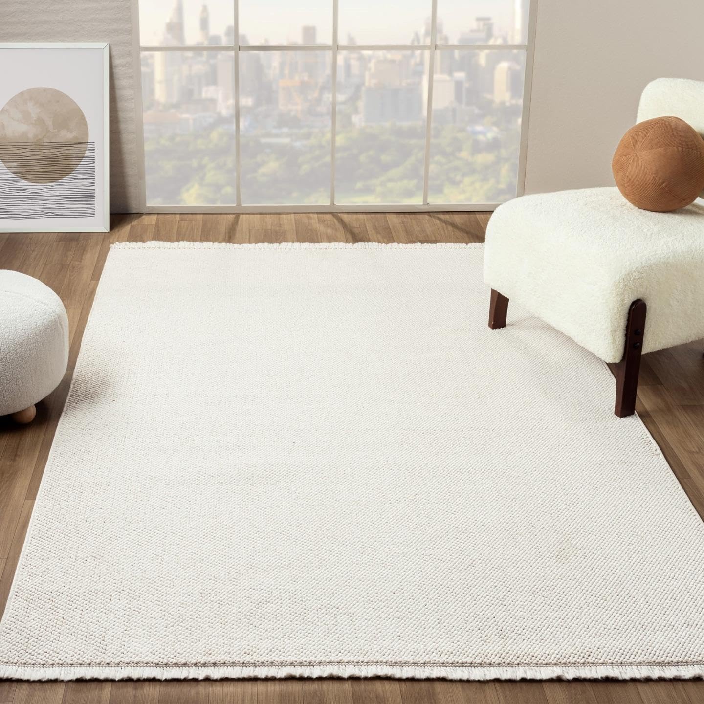 Photo 1 of **DIRT FROM TRANSPORT **LUXE WEAVERS Stella Collection 246 Cream 9x12 Modern Abstract Area Rug