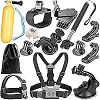 Fone Fashionz 12 in 1 Action Camera Accessory Kit Bundle Compatible for GoPro Hero 6 5 4 3/SJCAM/Akaso/Apeman/Xiaomi Yi