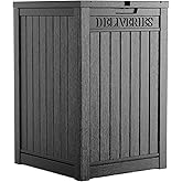 PatioZen Package Delivery Box 55 Gallon with Lockable Secure,Outdoor Package Drop Container Waterproof for Porch Patio and Curbside(Black)