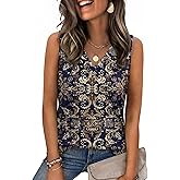 Zeagoo Tank Top for Women V Neck Loose Fit Sleeveless Summer Tops Business Casual Outfits Dressy Blouses Shirts