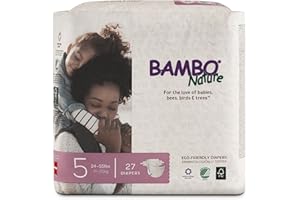 Bambo Nature Premium Baby Diapers - English Packaging, Size 5, 27 Count