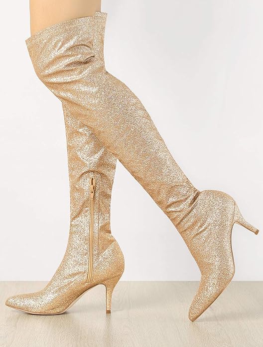 Allegra Womens Glitter Pointed Stiletto