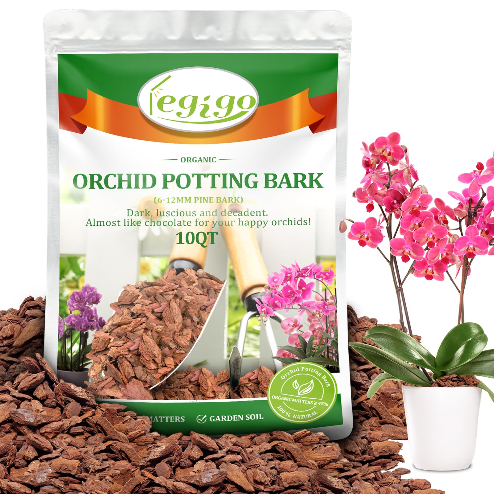 Legigo 10 Quarts Organic Orchid Potting Bark- All