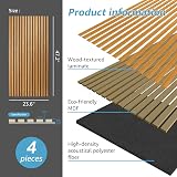 Art3d 4 Pack Acoustic Wood Slat Wall Panels Teak 2.88㎡ 3D Decor Ceiling Wall view 5