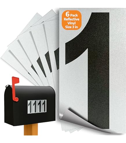 Hillman 2-Inch Reflective Address Numbers - Black & Silver, Self-Adhesive (Number 8)