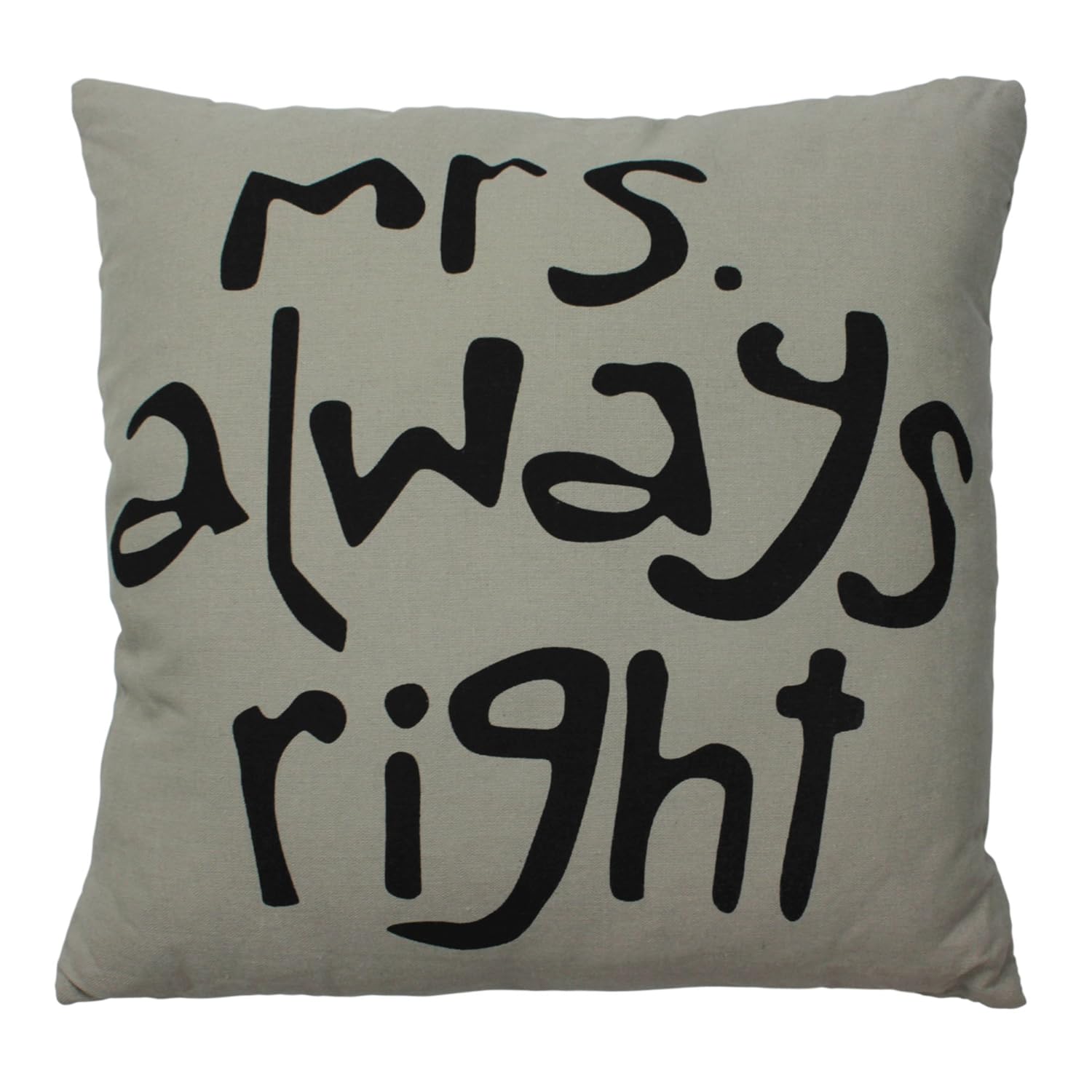 Mrs Taupe Kissenbezug Mr Right Kissenhulle Baumwolle Kissen 45x45 Cm Grau Kissen Mr Right